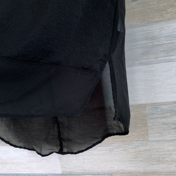 Urban Outfitters Silence + Noise Sheer Panel Top Black High Low Hem Womens Small - Picture 3 of 7